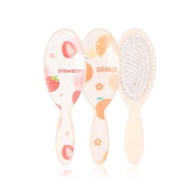 China For Home Use Baihe 2022 Most Use Hair Care Cushion Hair Brush Fruit Printing For Summer Shape Oval Brush for sale