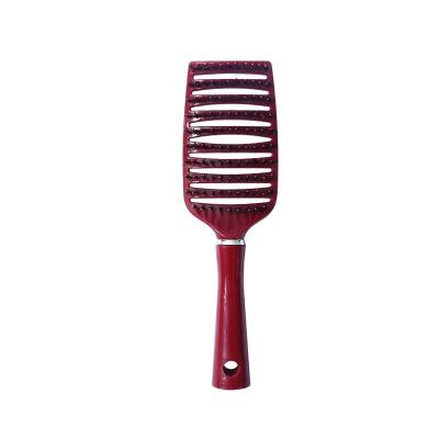 China For Home Use Baihe Hair Care Self Easy Cleaning Boar Stiffen Nylon Pins Vent Hair Brush With Hanging Hole for sale