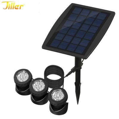 China Solar Submersible Pool Pond Lights with 3 Lamps 18 LED Landscape Floodlight Underwater Lights IP68 Waterproof Solar Lamp L for sale