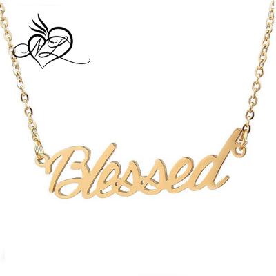 China FASHIONABLE Personalized Blessed Stainless Steel Name Necklace 18k Gold Plating for sale