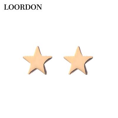 China Wholesale Fashion LOORDON Stock Surgical Small Star Shaped Stainless Steel Stud Earrings for sale