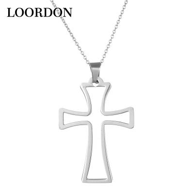 China LOORDON Fashionable Wholesale Current Polished Silver Jesus High Polished Pendant Necklace for sale