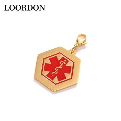 China LOORDON High Polish Cute Gold Stainless Steel Medical Pendant for sale