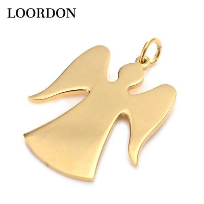 China LOORDON Fashion Metal Angel Charms Plated High Polished Current Wholesale Gold Stainless Steel Pendant for sale