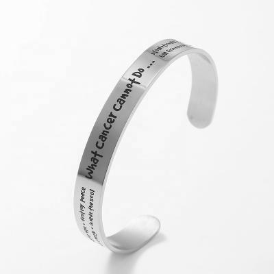 China Cute LOORDON Stainless Steel Inspired What Cancer Can't Do... Cuff Bracelet for sale