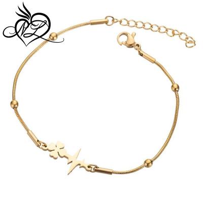 China Fashion Cute Round Stainless Steel Snake Chain Flower Arrow Bracelets for sale