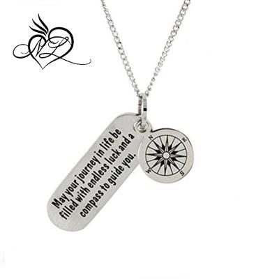 China Cute Stainless Steel Travel Good Engravable Dog Tag Pendant Necklace on 18