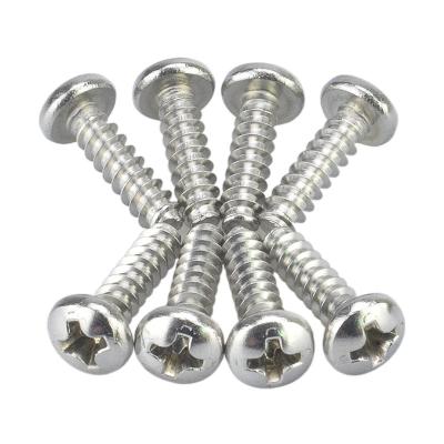 China Wholesale Pan Factory m2 M3 M4 ss304/316 stainless steel round head pan head cross recessed screw flat shank self tapping screw for sale