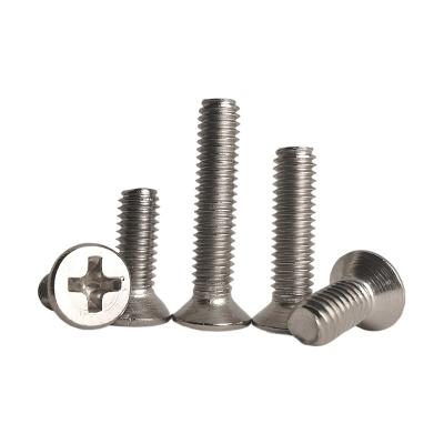 China Pan Wholesale 304/316 M2 M3 M4 M5 M6 Manufacturer Cross Recessed Flat Head Stainless Steel Countersunk Main Machine Screws for sale