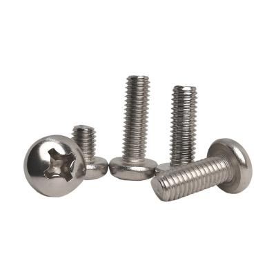 China Pan Factory Wholesale m2 M3 M4 SS304 Stainless Steel Pan Head Machine Screws Cross Recessed Round Head Machine Screws for sale