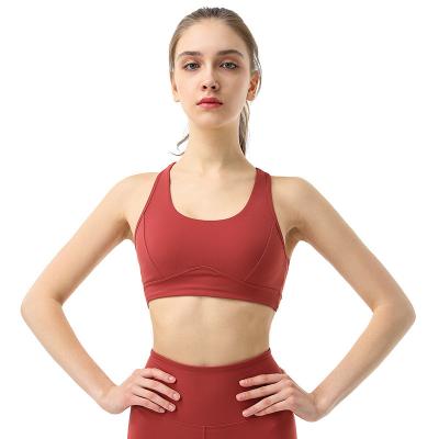 China Sports Fitness Sports Bra Wear Shockproof Running Shockproof Yoga Vest Running Training Bra For Women for sale