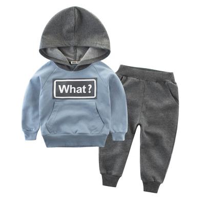 China New Casual Spring Set Boy's Clothing Baby Two Piece Hoodie Printed Quality Warm Sets for sale