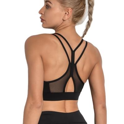 China OEM Breathable Single Back Lightweight Cross Color Runner Women's Workout Fitness Yoga Sports Backless Bra for sale