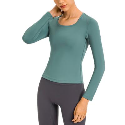 China Best Breathable Factory Price Ladies Fine Design Gym Shirts Slim Long Sleeve Sports Fitness Yoga Fit Tank Tops For Women for sale