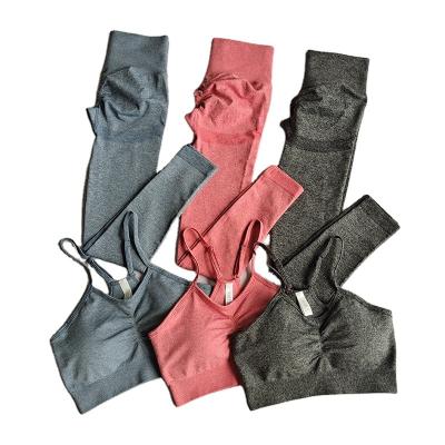 China New Arrival Breathable 2 Piece Gym Set Fitness Yoga Workout High Waist Butt Lift Yoga Gaiters Sets For Women for sale