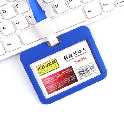 China Hot Sale Fashion Silicone Card Holder Name Card Holder Cover Work Card Holder For Student Business Work for sale