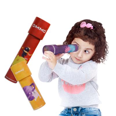 China Paper& 2022 Custom Magic Prism Plastic Funny Kids Rotate Cartoon Kaleidoscope Kids Toy Paper Kaleidoscope for sale