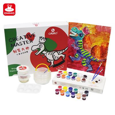 China Painting Sticking Training Customize Creative Dinosaur Painting Jigsaw Wooden Toy Pictures DIY Art Craft Kits Drawing Frame Puzzle For Kids for sale