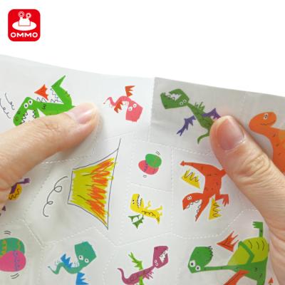 China Educational Kids Boys Girls Montessori Toys Cute Dinosaur Body Sticker Accessories Sets Waterproof Temporary Tattoo Stickers For Kids for sale