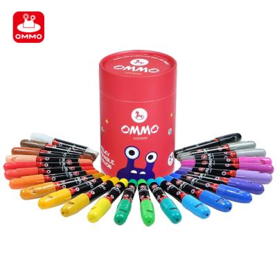 China office & Non Toxic Jumbo School Wax Crayons Sets In Colorful Box 24 Colors Packs For Kid for sale