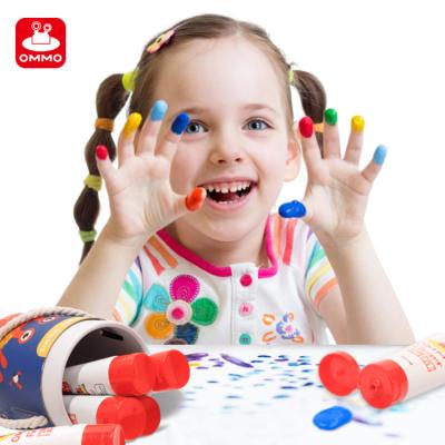 China Children's Art Drawing Painting DIY Opens Paint 6 Bright Colors Non-Toxic Washable Finger Paint For Children for sale