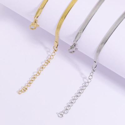 China Hot Selling Fashionable Stainless Steel Chain 18k Gold Plating Snake Bone Chain DIY Made for Necklace and Bracelet for sale