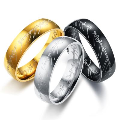 China Fashionable Wholesale Stainless Steel Lord of the Rings Jewelry Europe and America Ring Couple Ring for sale