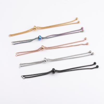 China FASHIONABLE Adjustable Stock RTS Bolo Bracelet Stainless Steel Bead Chain Bracelet DIY Bracelet for sale