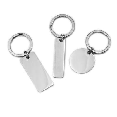 China Trendy Fashion Key Chain Safety Letter Key Chain Stainless Steel Engraved Small Gift for sale