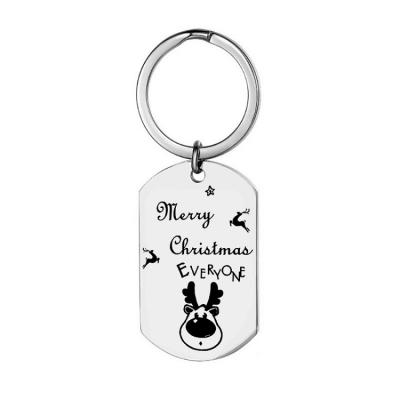 China Fashionable Beautiful And Elegant Key Chain Engraved English Letter Christmas Key Chain Antlers Shaped Key Chain for sale