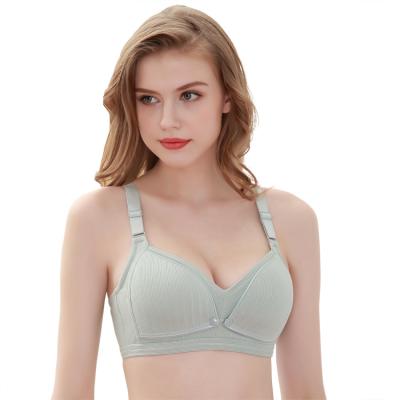 China Pregnant Women Breathable Nursing Underwear No Ring Steel Wire Front Buckle Feeding Slim Style Maternity Nursing Bras for sale