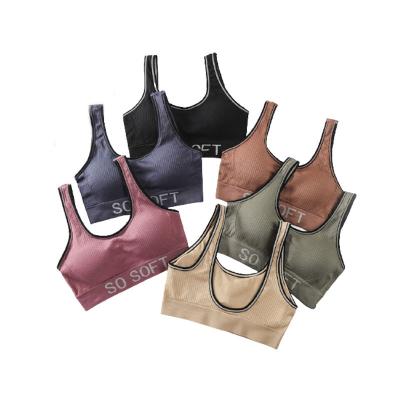 China New antibacterial wireless seamless bra comfortable chest-wrap sports yoga vest underwear ladies for sale