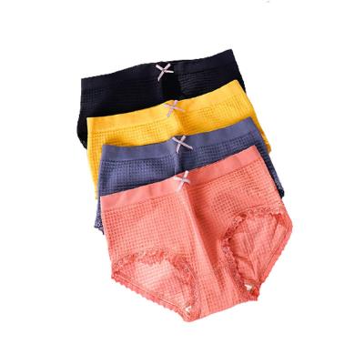 China Autumn and winter new high-waisted antibacterial belly panties lace up seamless warm women's panties for sale