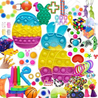 China Relieve Sets 2022 Stress Easter, Bubble Sensory Noise Pushing Amazon Bunny Eggs DIY Easter Calendar Package Pop itting Toy for sale