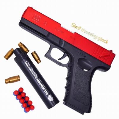 China Toys Launch 2022 New M1911 Glock Soft Bullet Toy Gun Shell Ejection Foam Darts Manual Blaster Pistol Airsoft Gun With Silencer For Kid Adult for sale