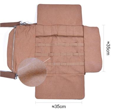 China Professional Custom Polyerster Brown Polyerster Shoulder Cocktail Bartender Tool Bags for sale