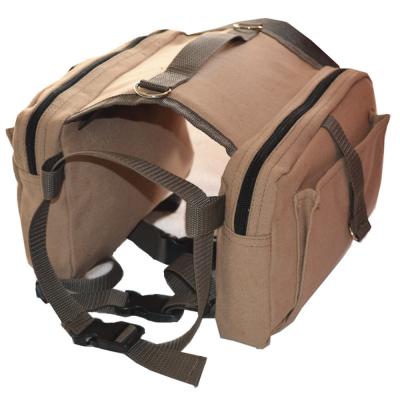 China Khaki Viable Self Outdoor Large Dog Bag High Quality Canvas Backpack Bag Pet for sale