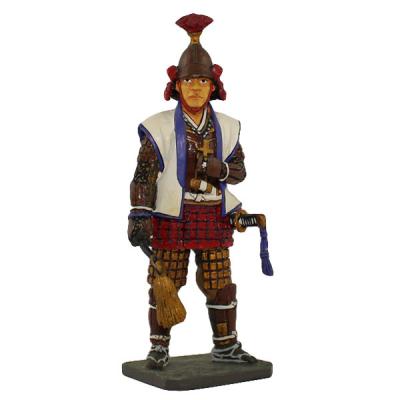 China Toy Soldier Japanese Samurai Hand Painted Collectible Craft Japanese Samurai Metal Figurine for sale