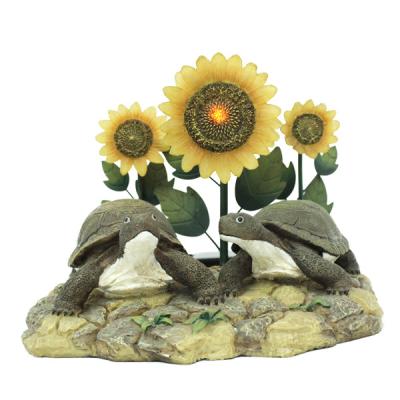 China Holiday Design High Quality Resin Crafts Realistic Rock Garden Sunflower Style Home Decoration Resin Crafts for sale