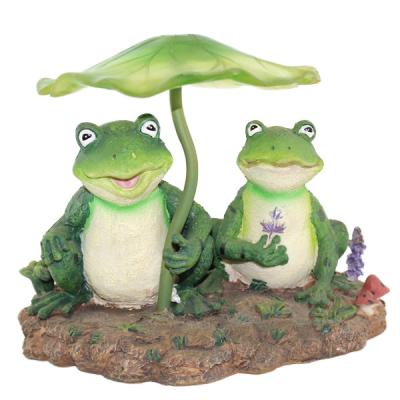 China Unique Handmade Solar Door Decoration Home Garden Decoration Holiday Design Artificial Frog Statue for sale