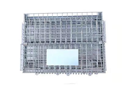 China Storage Folding 6mm Metal Pallet Cage Turnover Box Plastic Spraying for sale