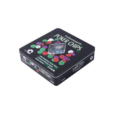 China Poker Chips Game Texas Playing Cards Chip Set Casino Iron Box With Iron Box For Card Room for sale