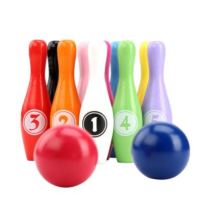 China Wooden Game Color Digital Bowling Toy Suitable For Indoor And Outdoor Sports Games For Kids And Adults for sale