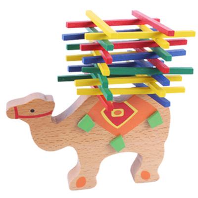 China Small Size Animal Game Stick Game Balance Toy Colorful Camel Wooden Balance Game For Family for sale