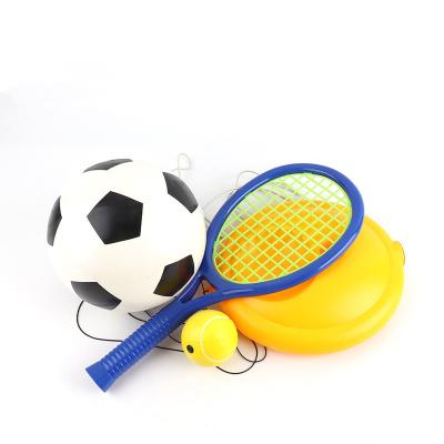 China Outdoor Toy Set Plastic Football Trainer Set For Kids Soccer Tennis Tennis Indoor Sports Game for sale