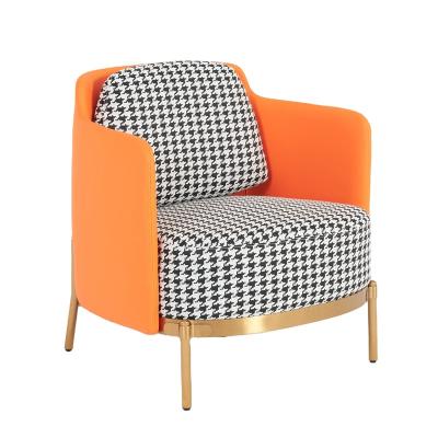 China 2021 New Customizable Hotel Leisure Chair Manufacturers Plaid Soft Relaxing Chair With Armrests for sale