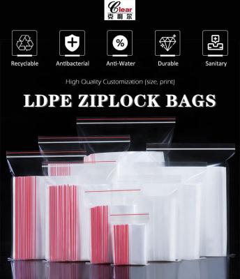 China Disposable LDPE ZIP LOCK BAGS ZIPPER BAGS for sale