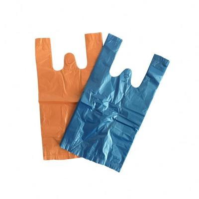 China Recyclable Black Plain Plastic Vest Handles T Shirt Packaging Bags for sale