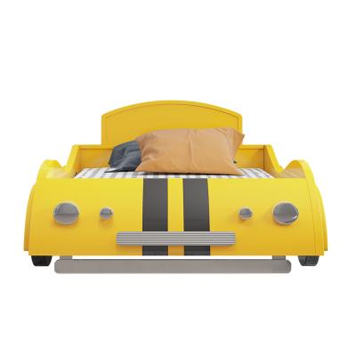 China 2021 Boys Car Bed 1.5m Single Bed Customized Popular Luxury Solid Wood Yellow Creative Car For Boy for sale