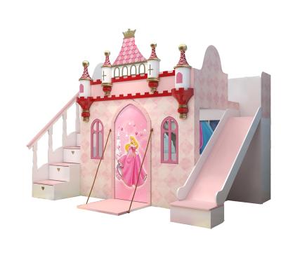 China Environmental friendly solid wood castle bed carro de cama girl bed luxury chose modern cartoon pink girl bed 2021 for sale